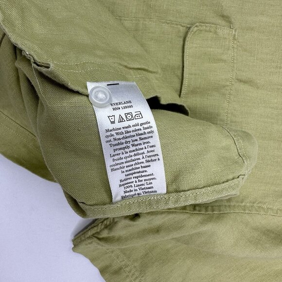 Everlane Men's NWOT Lime Green‎ Luxury The Linen Relaxed Camp Shirt S/C41 - Picture 4 of 9